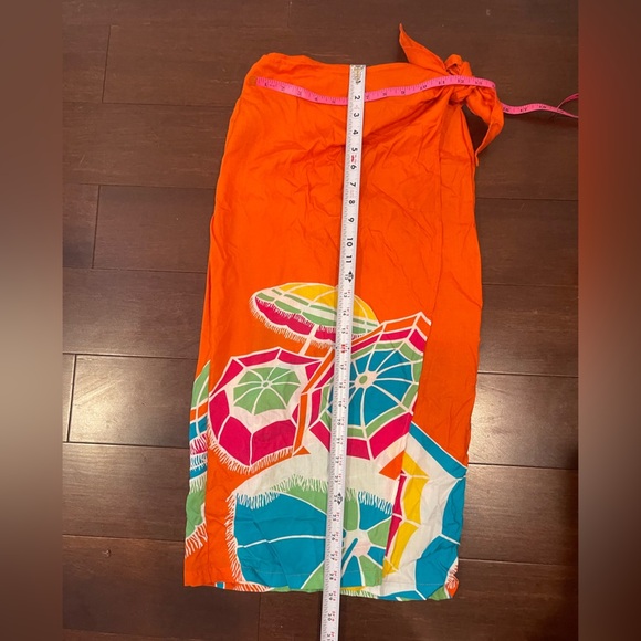 vintage retro Esprit Orange & Pink Sarong with Tropical Design - Picture 4 of 11